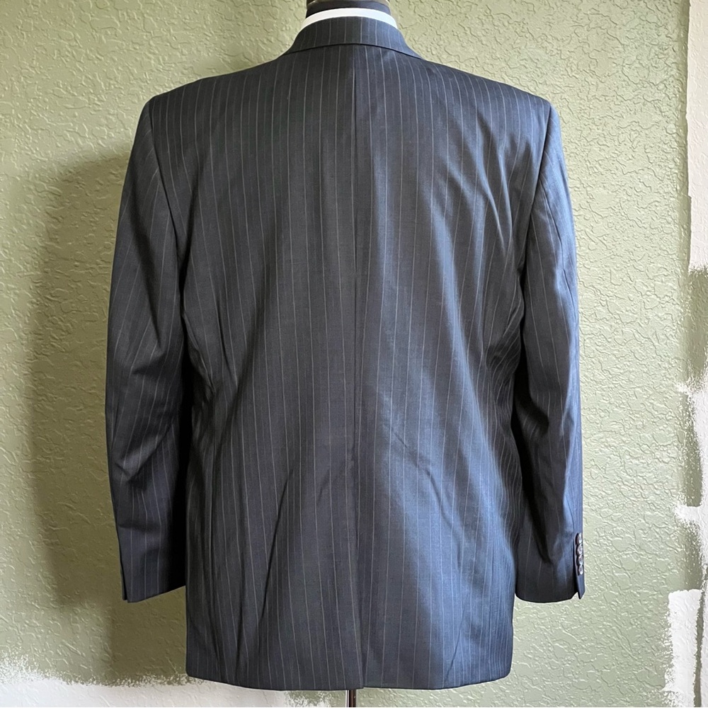 Ralph Lauren Dark Gray Blue and White Pinstripe Wool Suit Size 42R - Picture 6 of 15